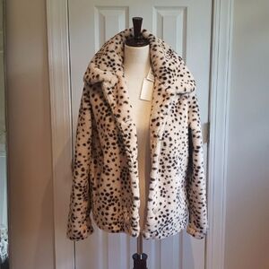 NWT, Z Supply Soft Animal Print Faux Fur Jacket Size M